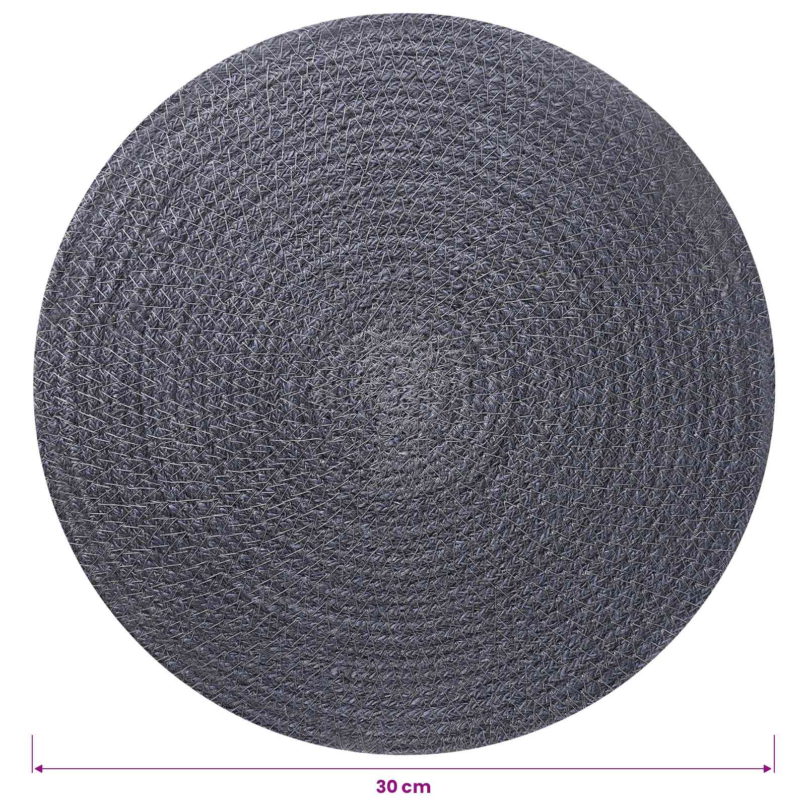vidaXL Podkładki Jutowe 12 pcs ciemnoszary Ø 30 cm 100% Juta Tossa