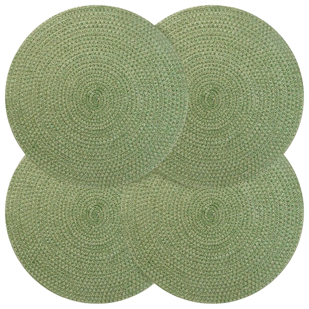 vidaXL Podkładki Jutowe 4 pcs oliwkowa zieleń Ø 30 cm 100% Juta Tossa