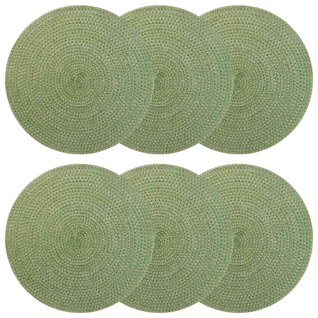 vidaXL Podkładki Jutowe 6 pcs oliwkowa zieleń Ø 30 cm 100% Juta Tossa