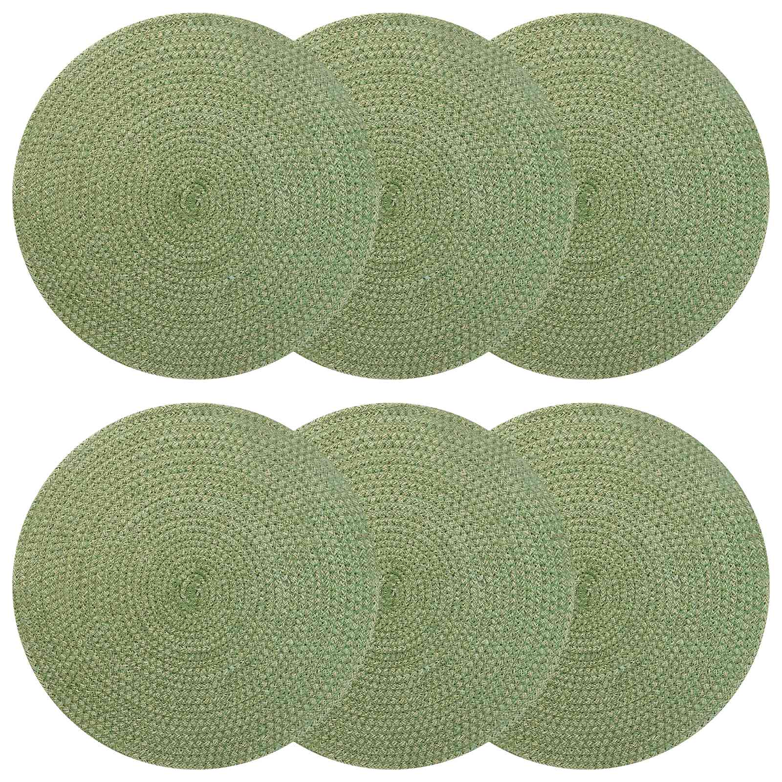 vidaXL Podkładki Jutowe 6 pcs oliwkowa zieleń Ø 30 cm 100% Juta Tossa