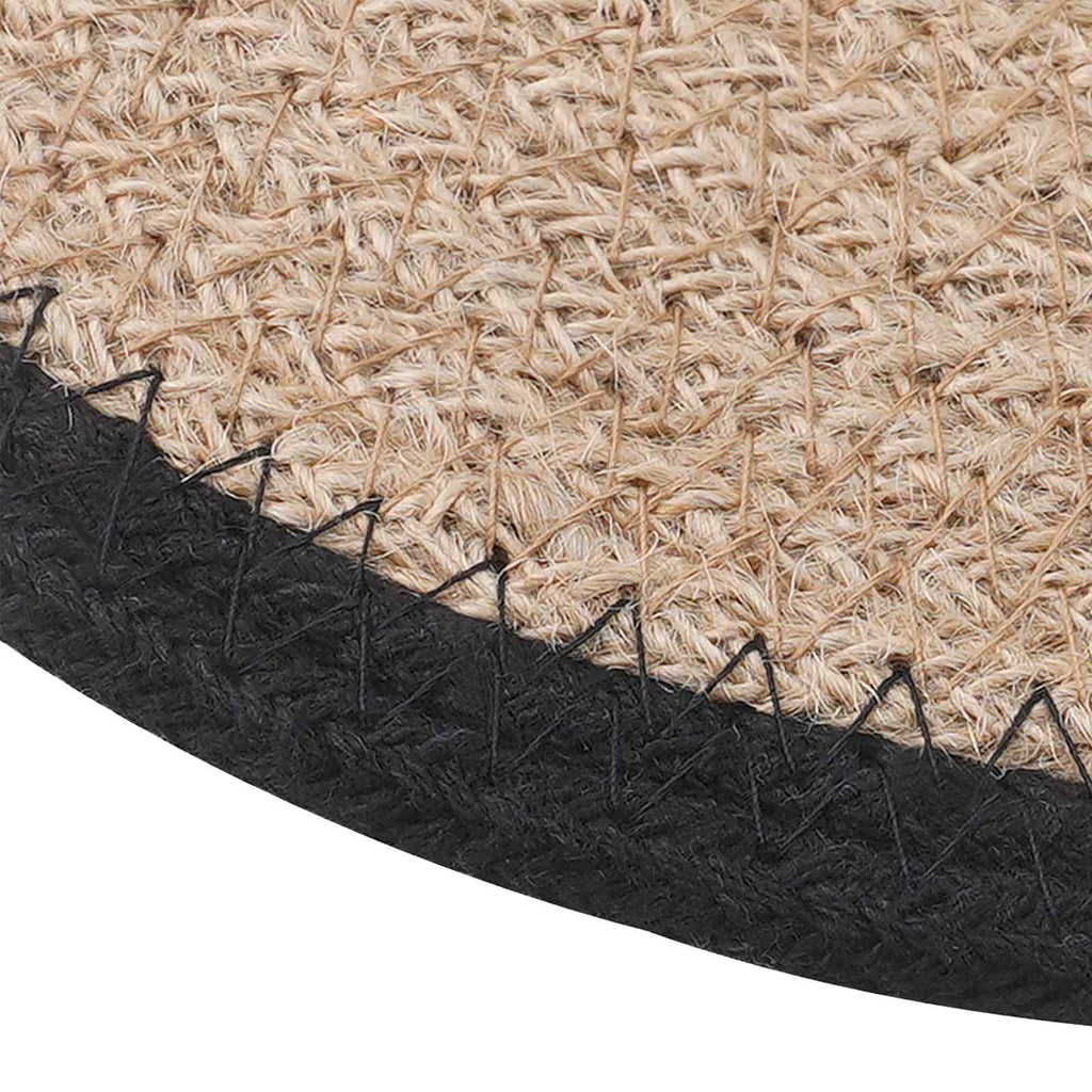 vidaXL Podkładki Jutowe 4 pcs Naturalny i czarny Ø 30 cm