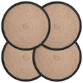 vidaXL Podkładki Jutowe 4 pcs Naturalny i czarny Ø 30 cm