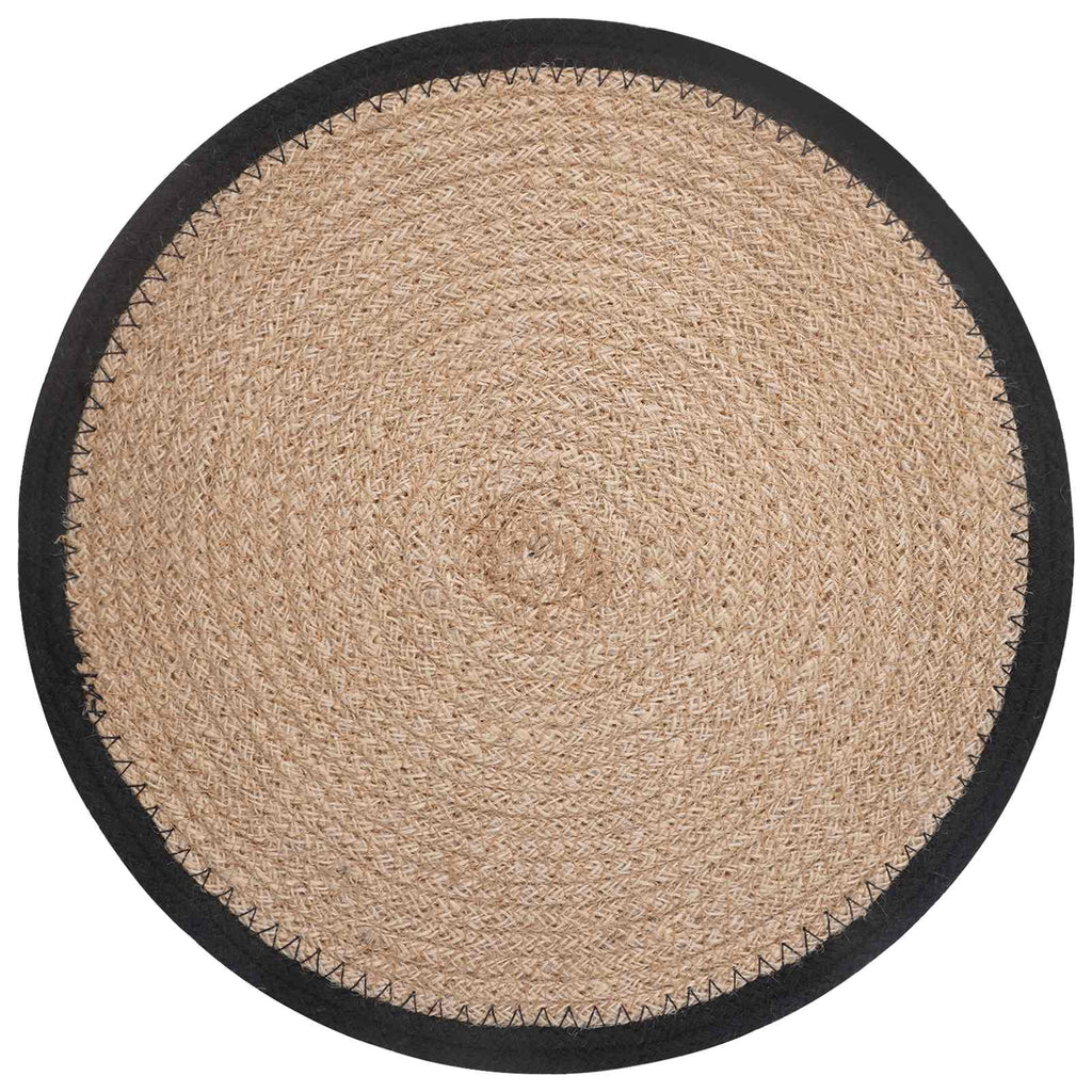 vidaXL Podkładki Jutowe 6 pcs Naturalny i czarny Ø 30 cm