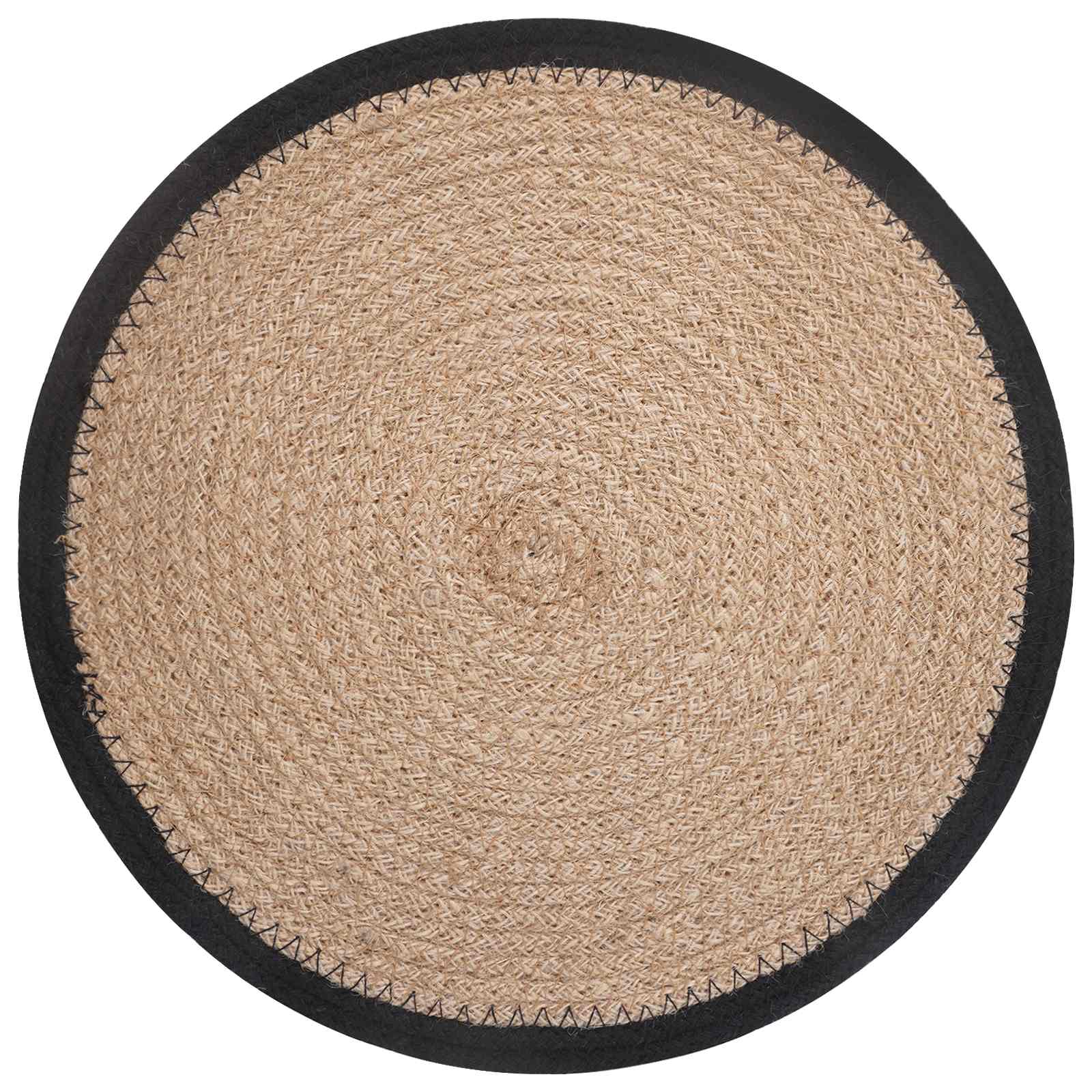 vidaXL Podkładki Jutowe 6 pcs Naturalny i czarny Ø 30 cm