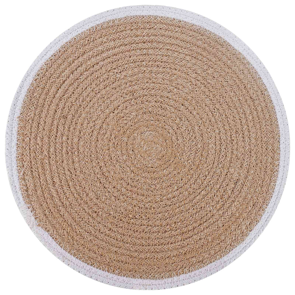 vidaXL Podkładki Jutowe 4 pcs Naturalne i białe Ø 30 cm