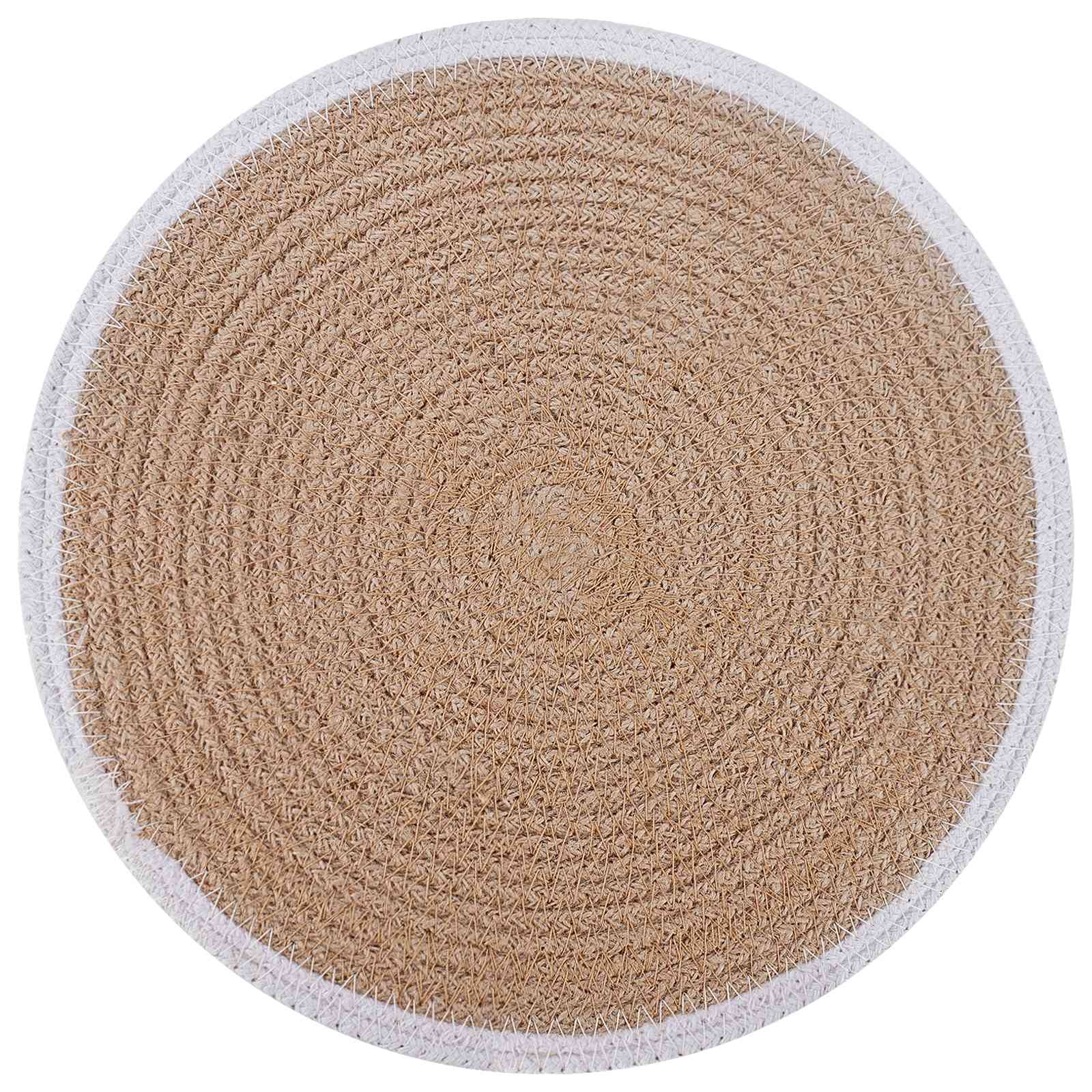 vidaXL Podkładki Jutowe 4 pcs Naturalne i białe Ø 30 cm