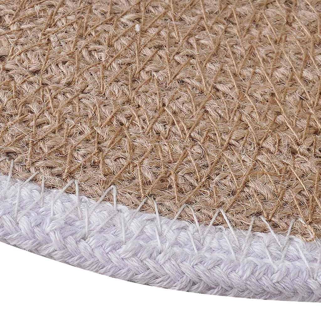 vidaXL Podkładki Jutowe 6 pcs Naturalne i białe Ø 30 cm