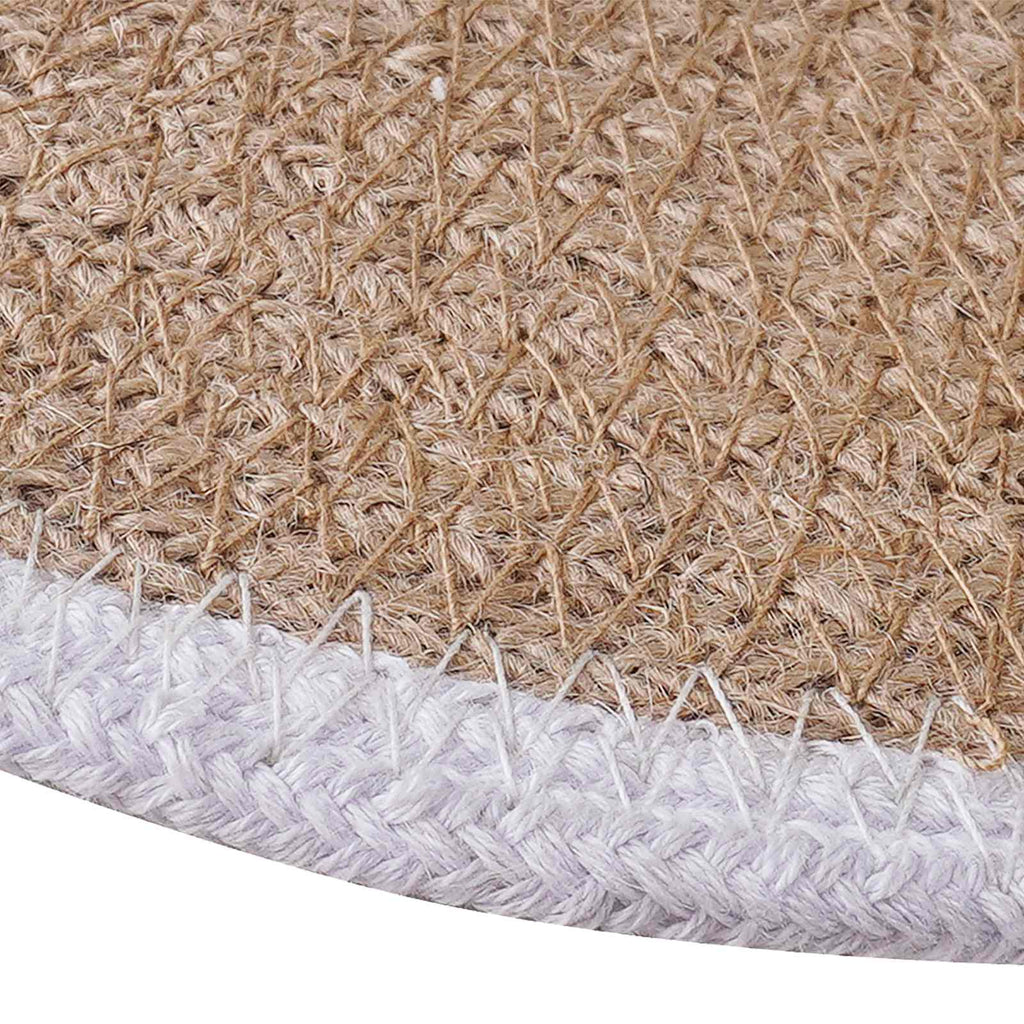 vidaXL Podkładki Jutowe 12 pcs Naturalne i białe Ø 30 cm
