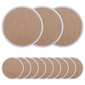 vidaXL Podkładki Jutowe 12 pcs Naturalne i białe Ø 30 cm