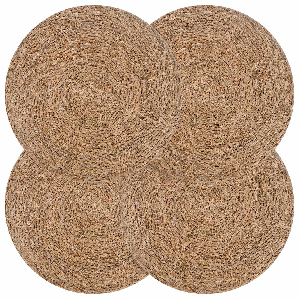 vidaXL Podkładki z trawy morskiej 4 pcs naturalny Ø 30 cm