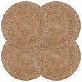 vidaXL Podkładki z trawy morskiej 4 pcs naturalny Ø 30 cm