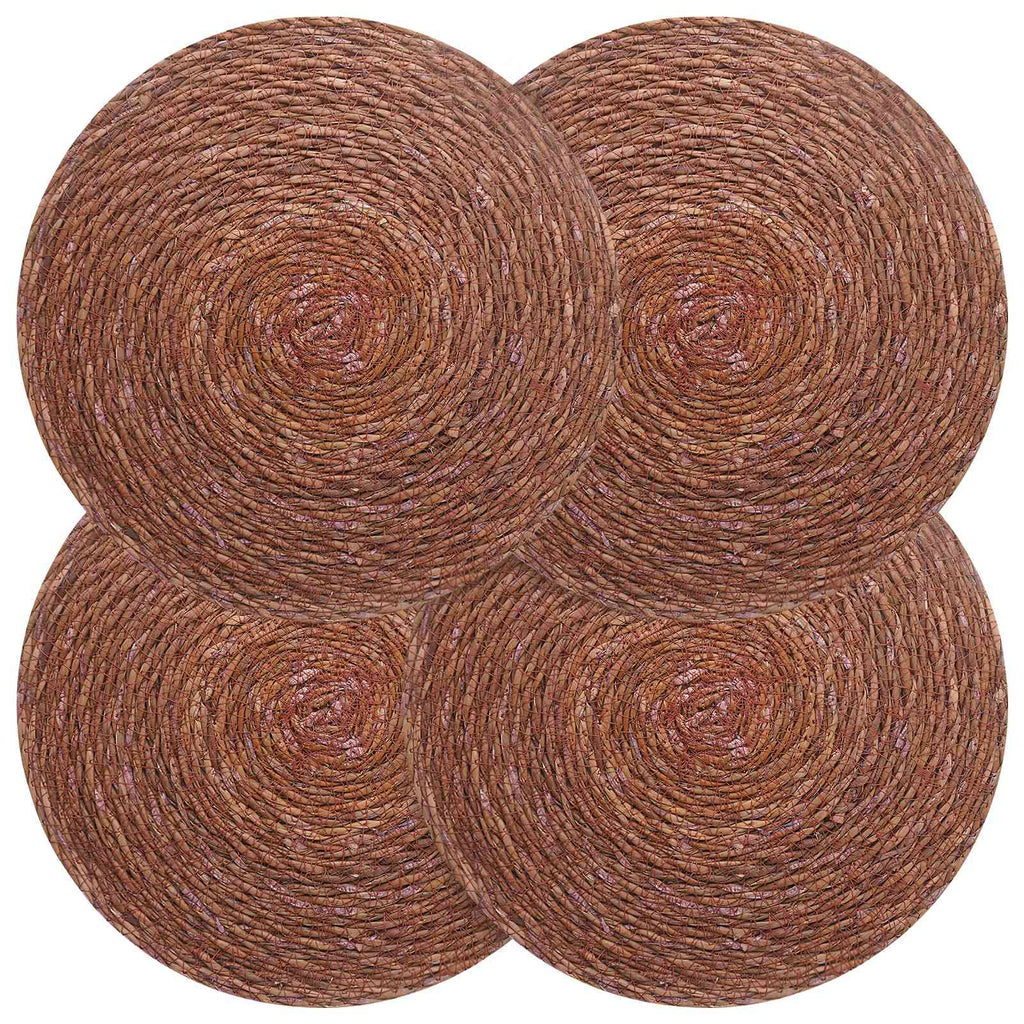 vidaXL Podkładki z trawy morskiej 4 pcs brązowy Ø 30 cm