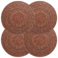 vidaXL Podkładki z trawy morskiej 4 pcs brązowy Ø 30 cm