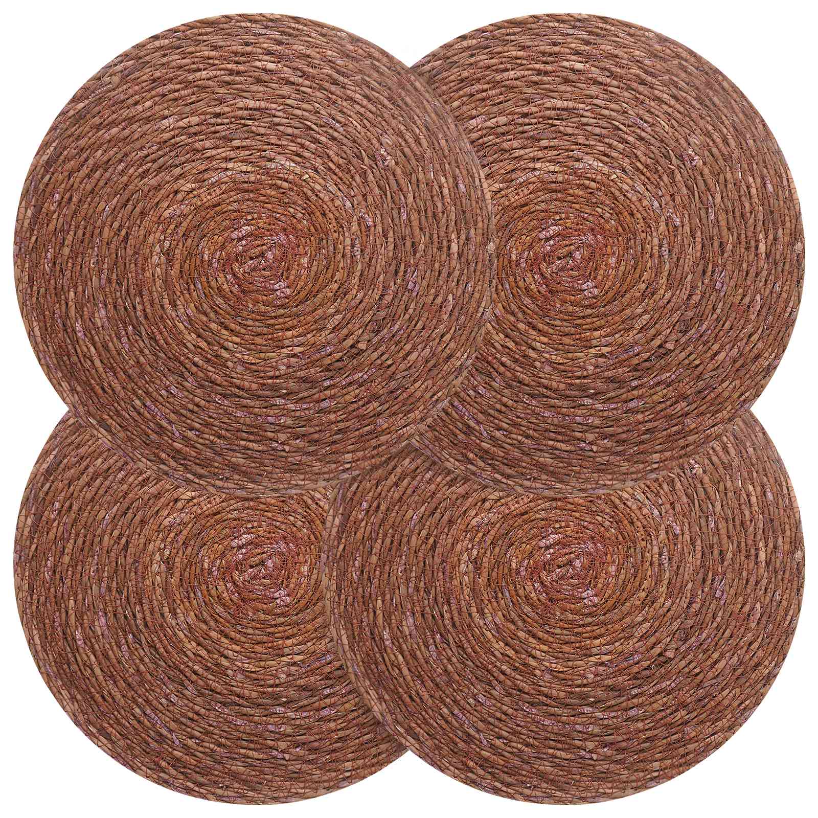 vidaXL Podkładki z trawy morskiej 4 pcs brązowy Ø 30 cm