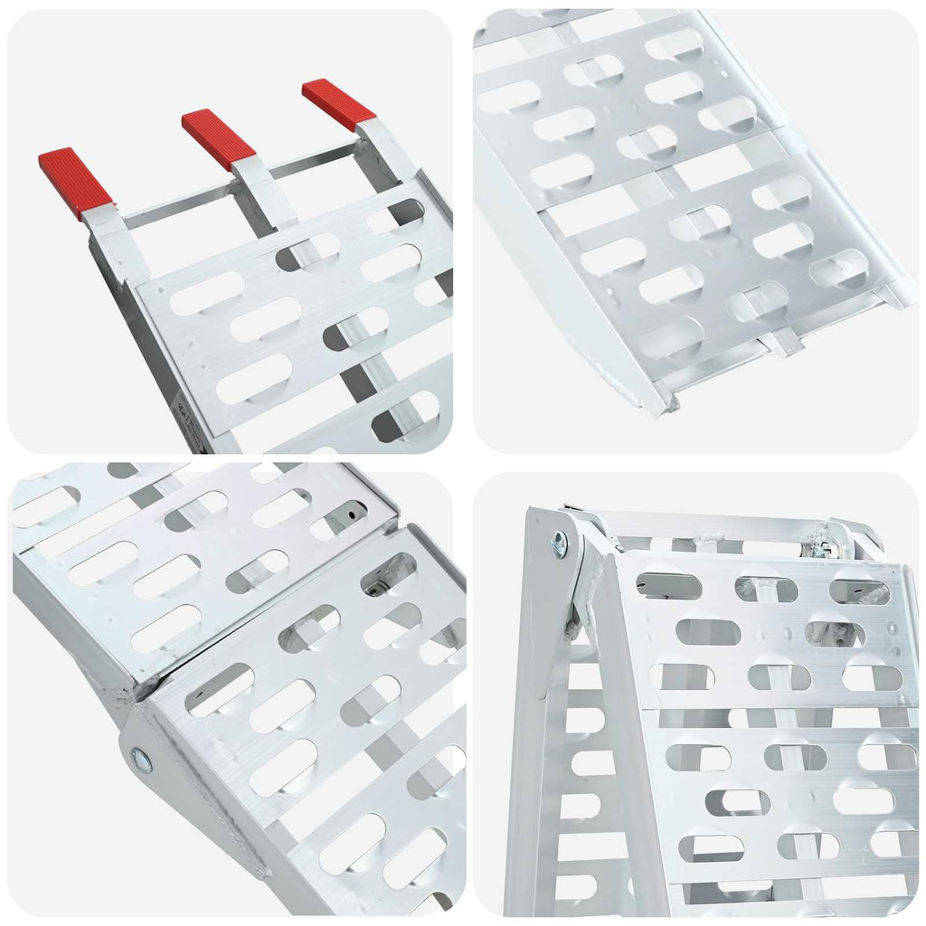 vidaXL Składana rampa motocyklowa 340 kg na rampę 2 pcs Srebrny