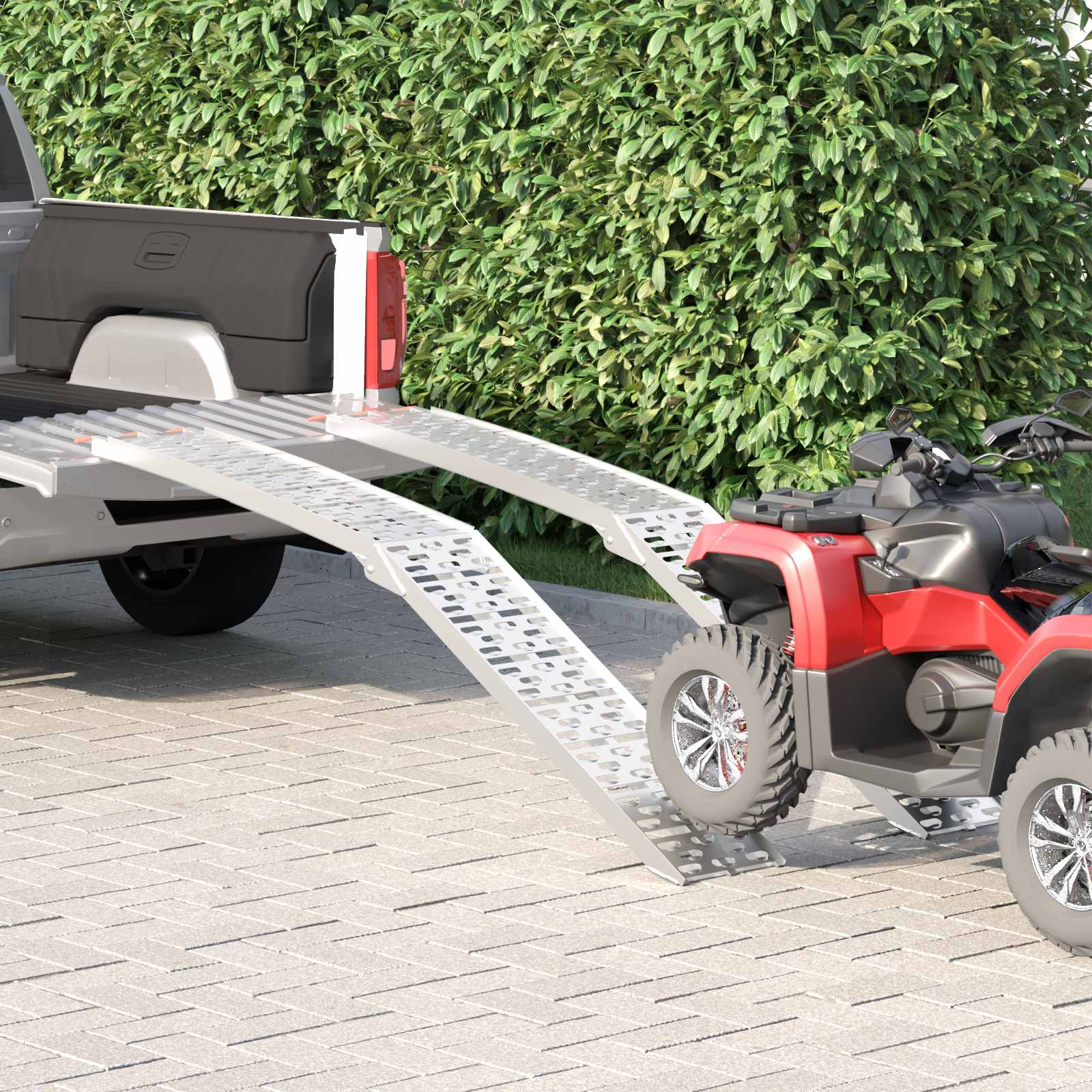 vidaXL Składana rampa motocyklowa 340 kg na rampę 2 pcs Srebrny