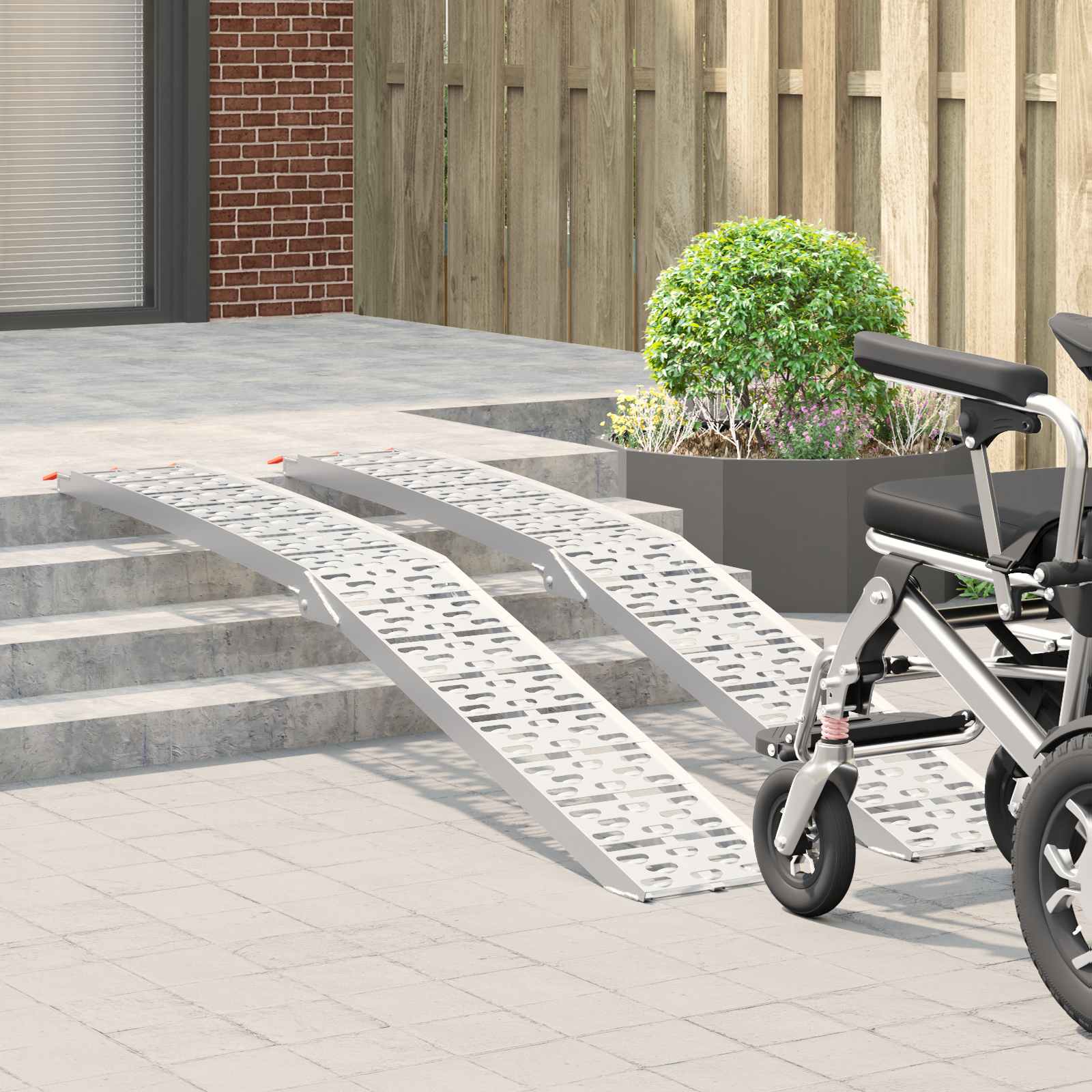 vidaXL Składana rampa motocyklowa 340 kg na rampę 2 pcs Srebrny