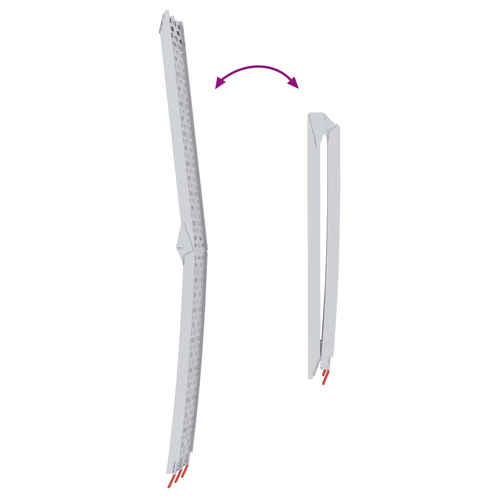 vidaXL Składana rampa motocyklowa 340 kg na rampę 2 pcs Srebrny