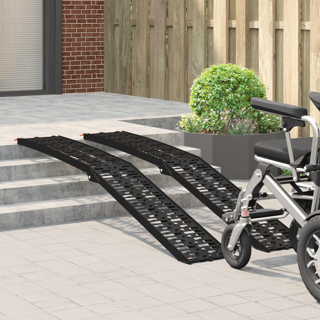 vidaXL Składana rampa motocyklowa 340 kg na rampę 2 pcs Czarny