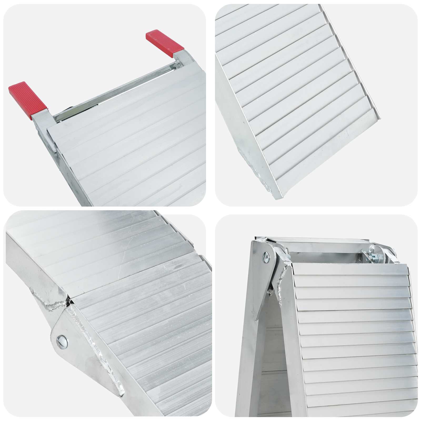 vidaXL Rampa motocyklowa 680 kg 2 pcs Srebrny 205 x 28 x 5 cm