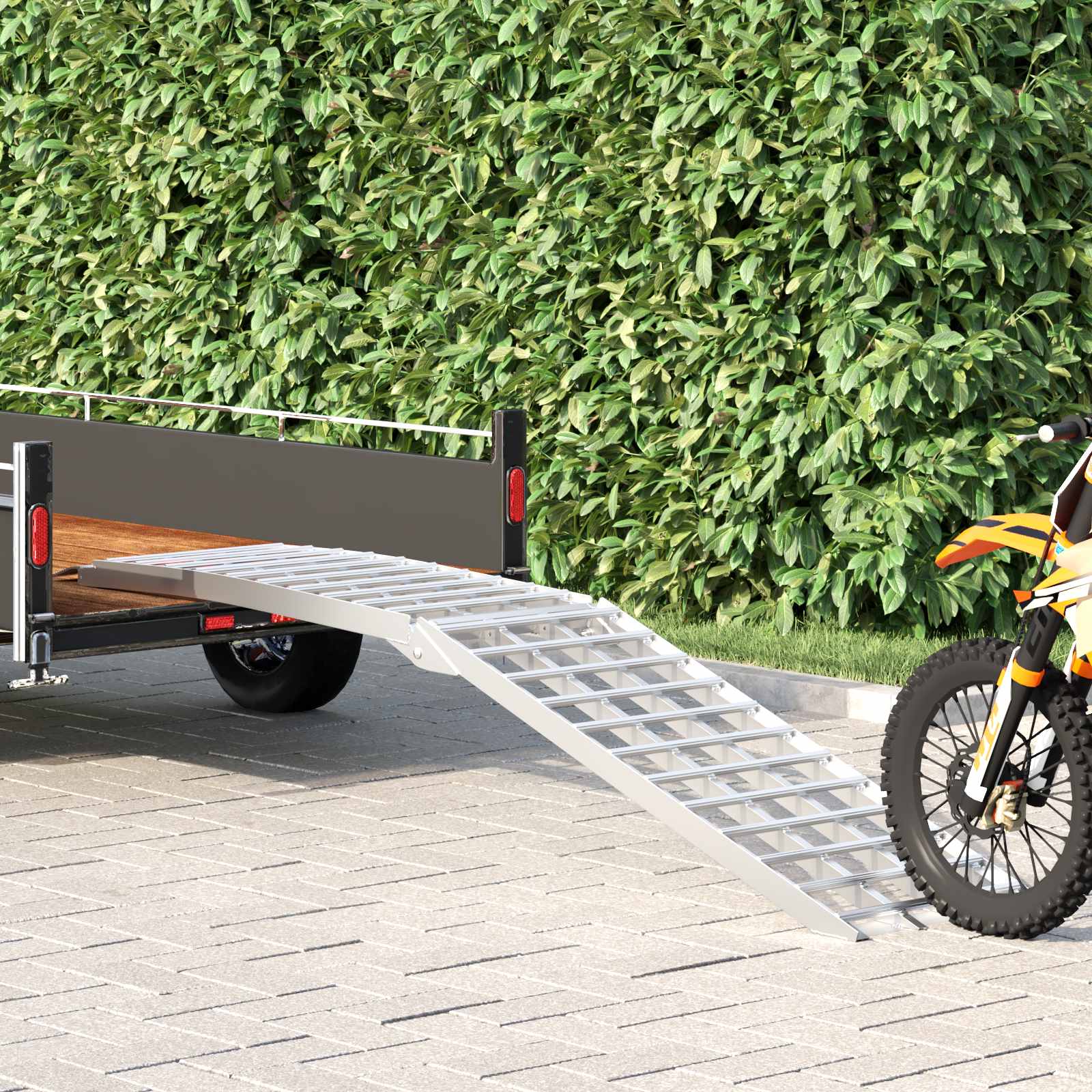 vidaXL Rampa motocyklowa 680 kg Srebrny 680 kg Aluminium