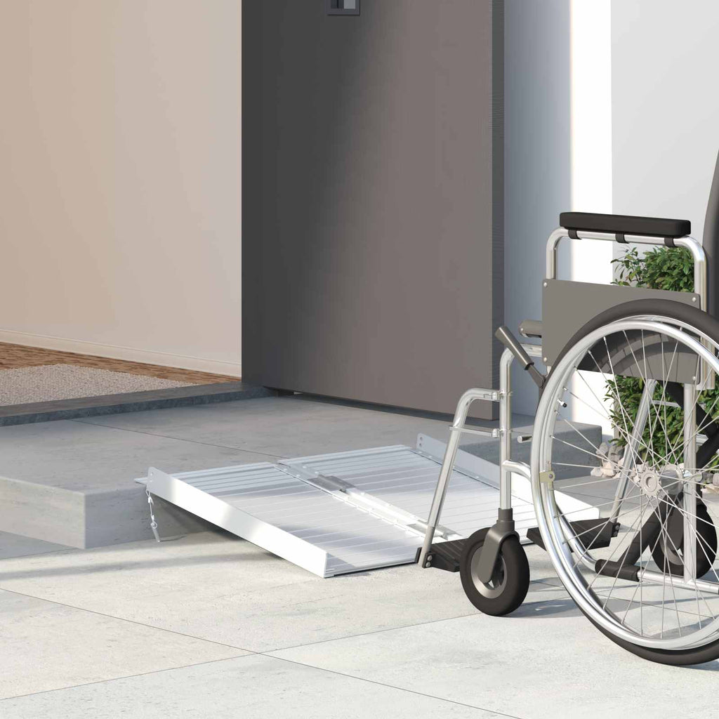 vidaXL Rampa dla wózków inwalidzkich 270 kg Srebrny 62 x 73 x 5 cm