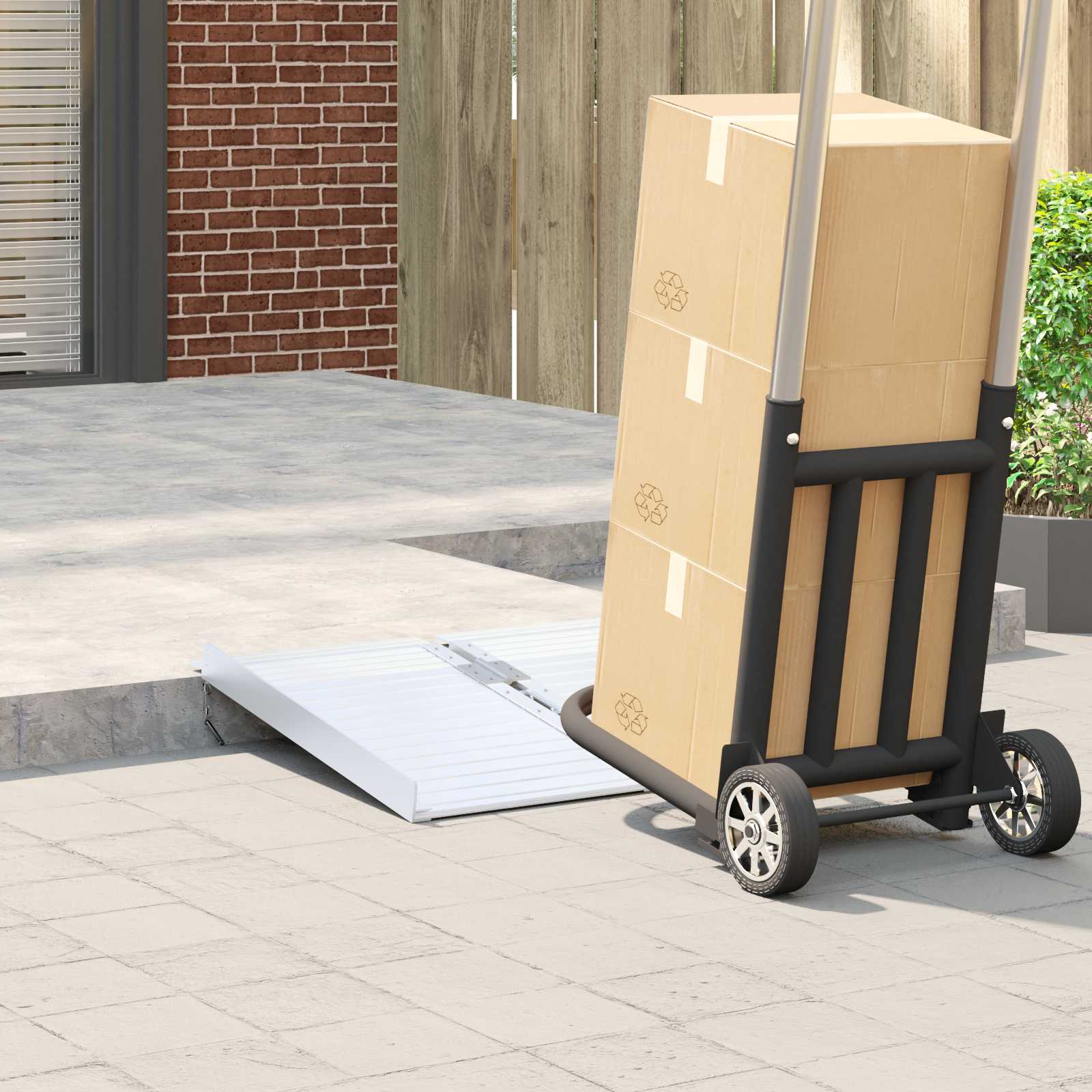 vidaXL Rampa dla wózków inwalidzkich 270 kg Srebrny 62 x 73 x 5 cm