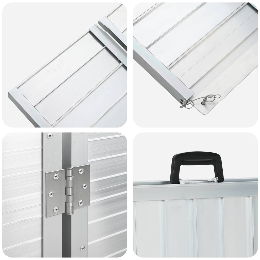 vidaXL Rampa dla wózków inwalidzkich 270 kg Srebrny 270 kg Aluminium