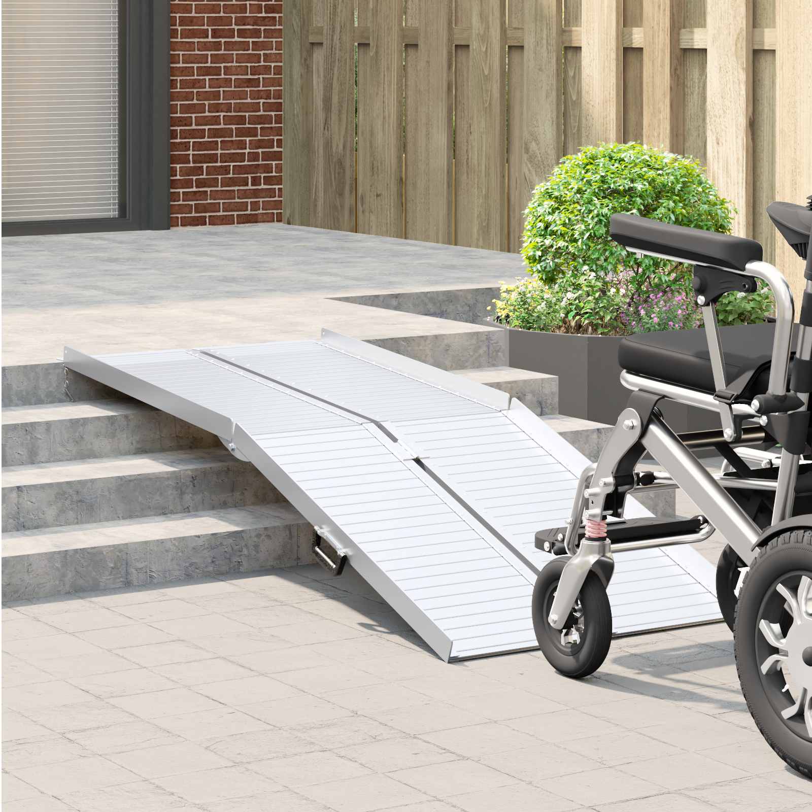 vidaXL Rampa dla wózków inwalidzkich 270 kg Srebrny 270 kg Aluminium