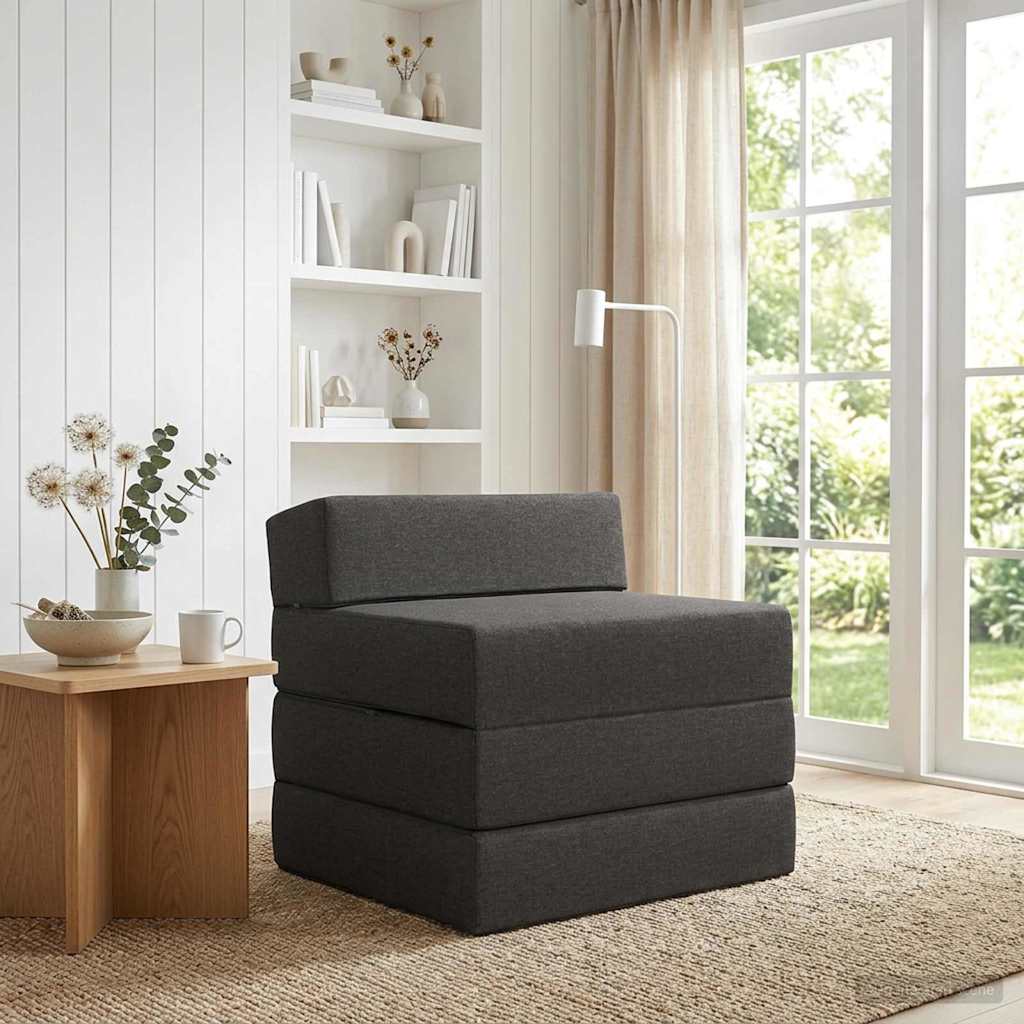 vidaXL Składana Sofa Łóżko ciemnoszary 200 x 70 x 15 cm tkanina