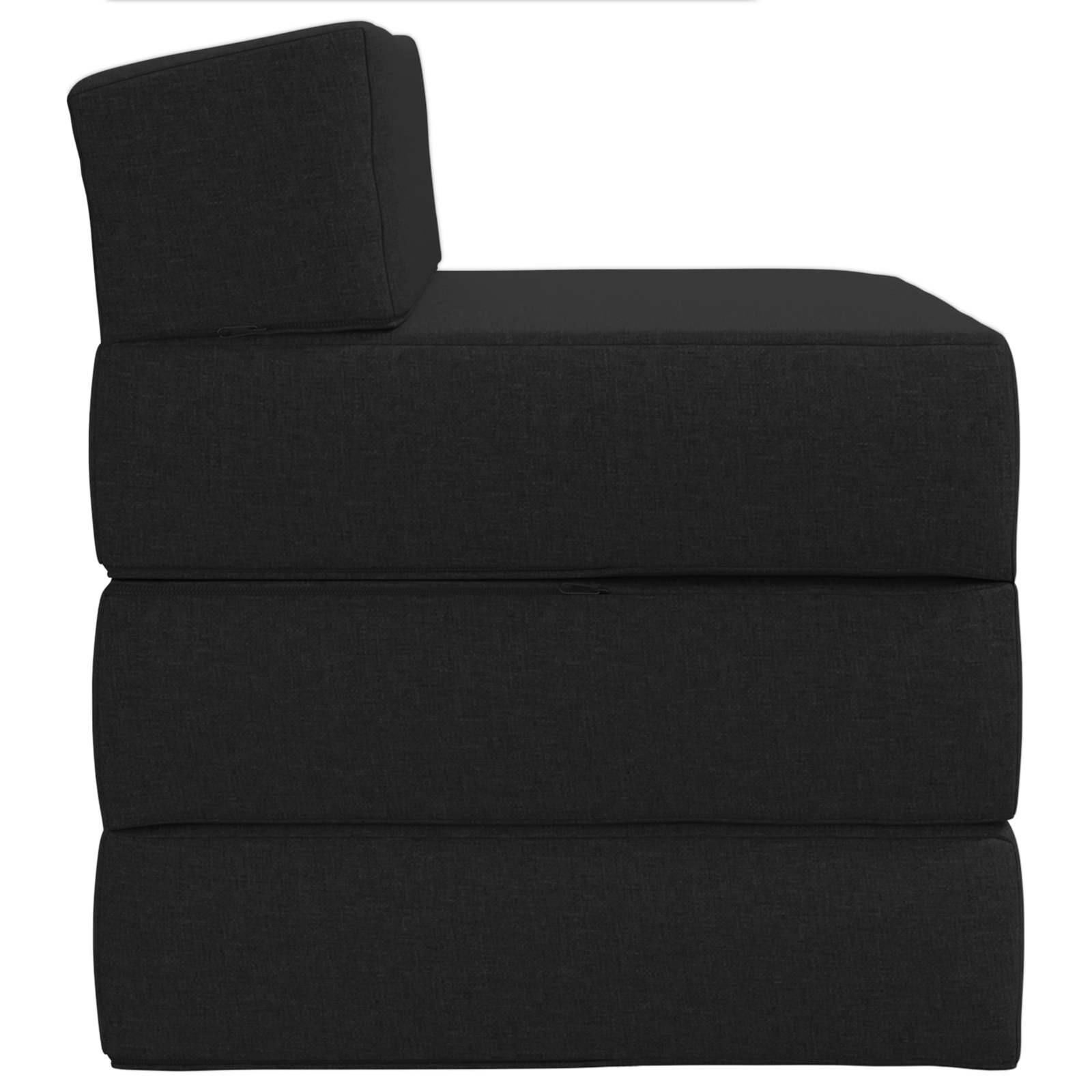 vidaXL Składana Sofa Łóżko Czarny 200 x 70 x 15 cm tkanina
