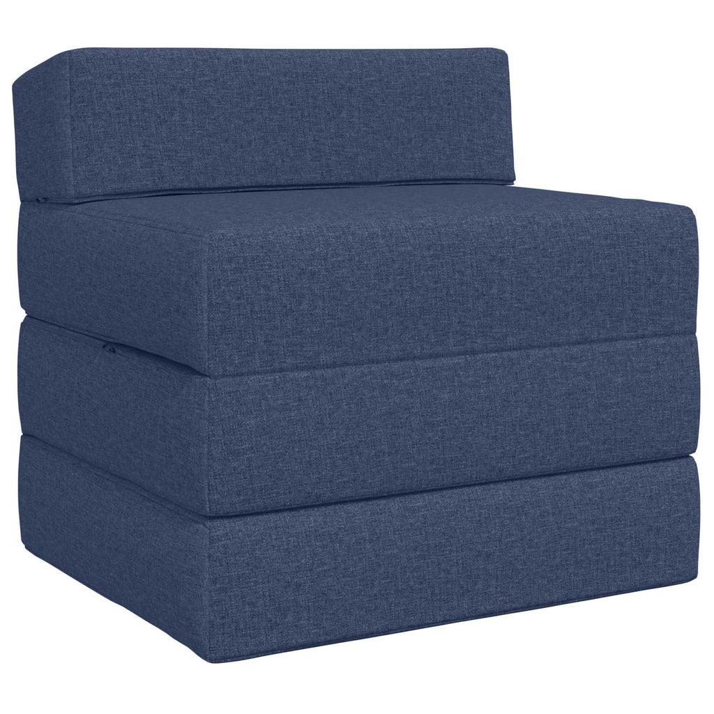 vidaXL Składana Sofa Łóżko niebieski 200 x 70 x 15 cm tkanina