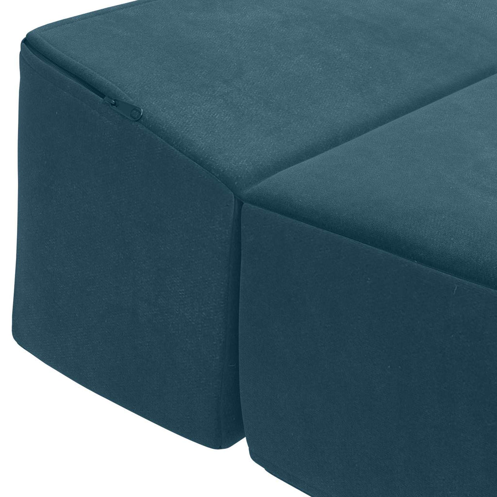 vidaXL Składana Sofa Łóżko niebieski 200 x 70 x 15 cm Welur