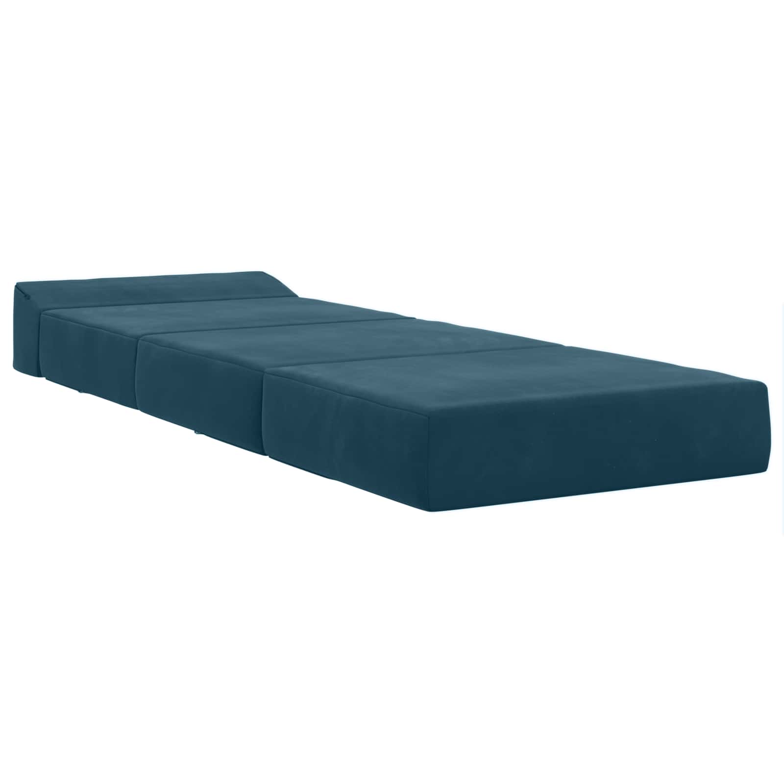 vidaXL Składana Sofa Łóżko niebieski 200 x 70 x 15 cm Welur