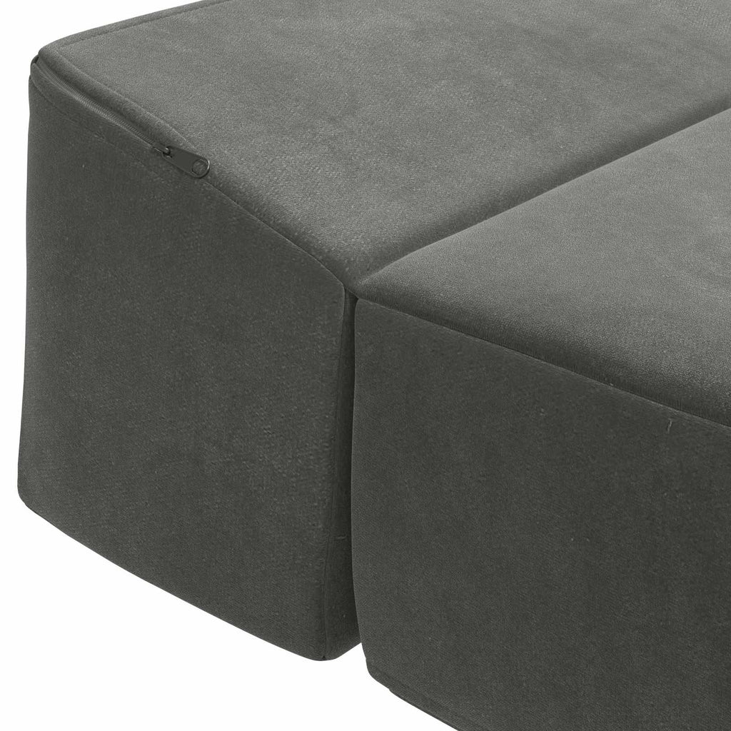 vidaXL Składana Sofa Łóżko ciemnoszary 200 x 70 x 15 cm Welur