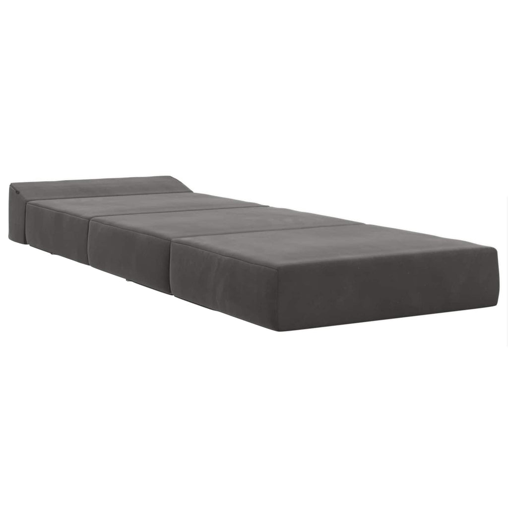 vidaXL Składana Sofa Łóżko ciemnoszary 200 x 70 x 15 cm Welur