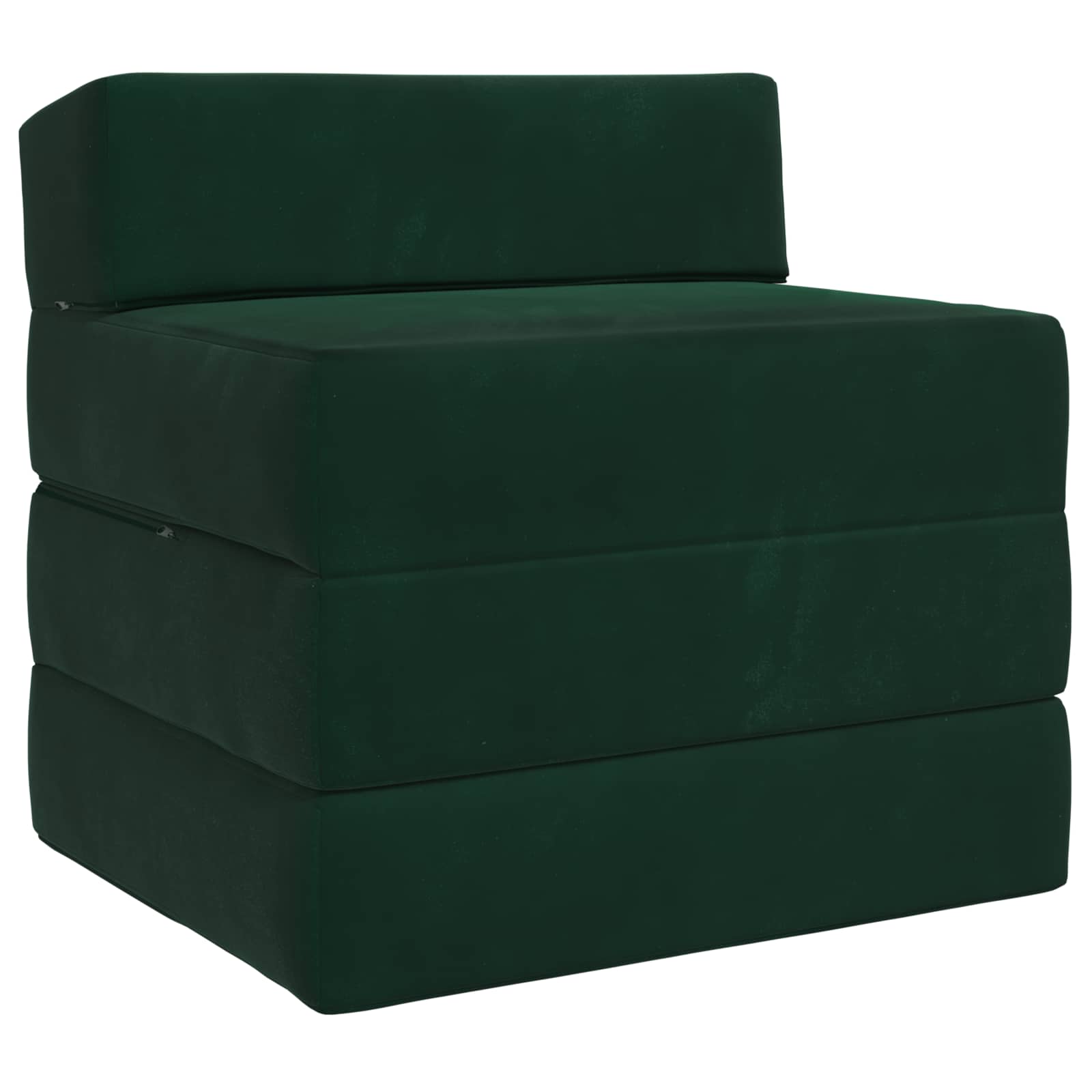 vidaXL Składana Sofa Łóżko Ciemnozielony 200 x 70 x 15 cm Welur