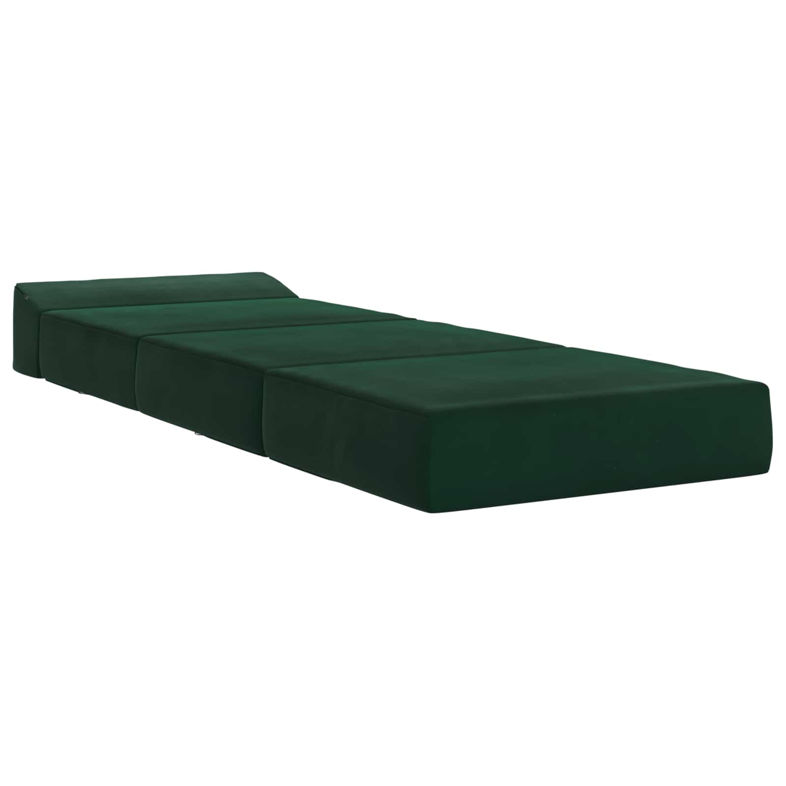 vidaXL Składana Sofa Łóżko Ciemnozielony 200 x 70 x 15 cm Welur