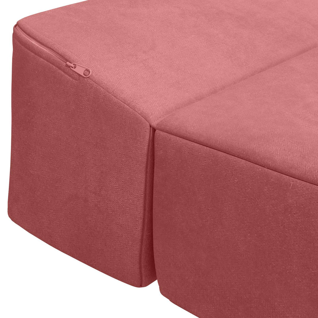 vidaXL Składana Sofa Łóżko różowy 200 x 70 x 15 cm Welur