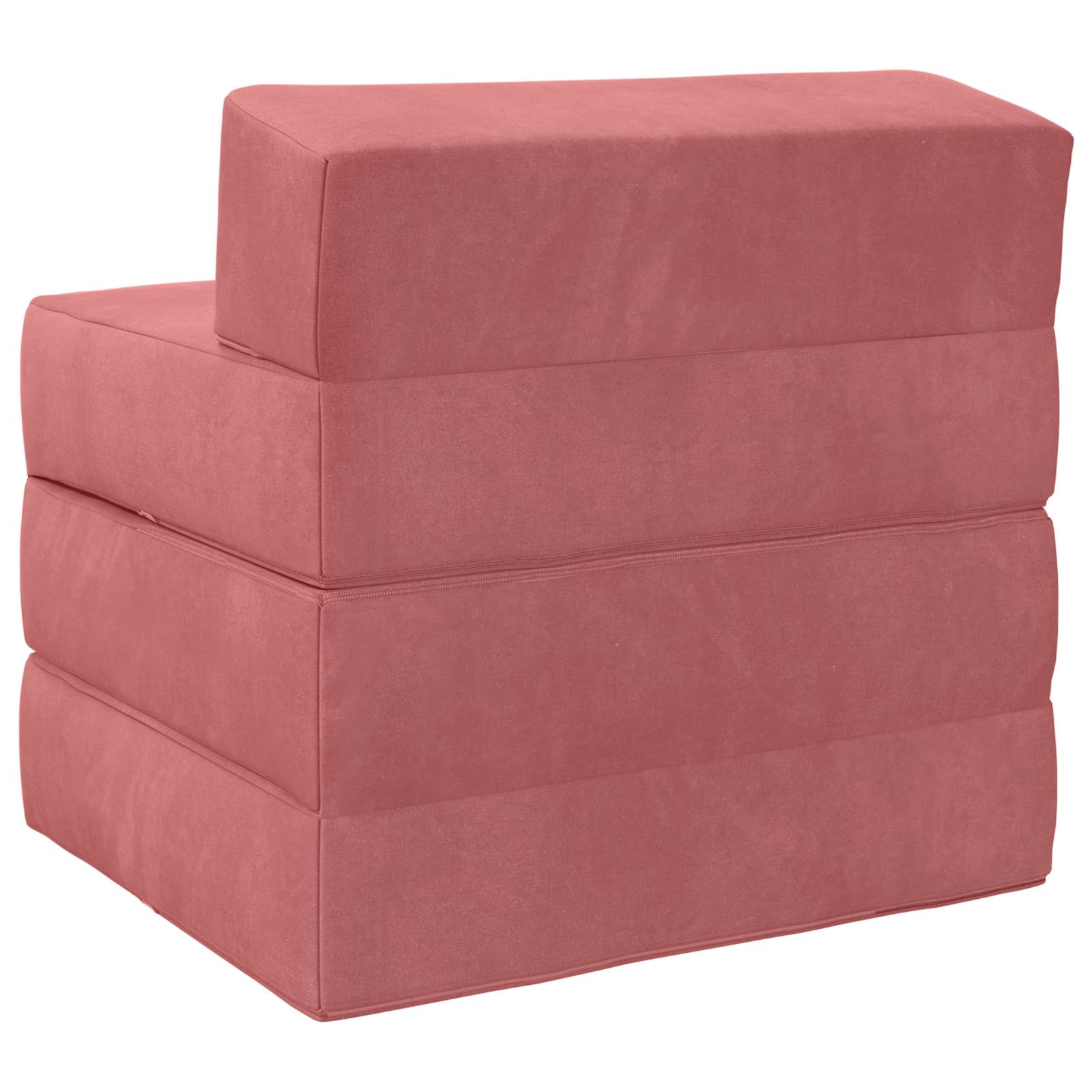 vidaXL Składana Sofa Łóżko różowy 200 x 70 x 15 cm Welur