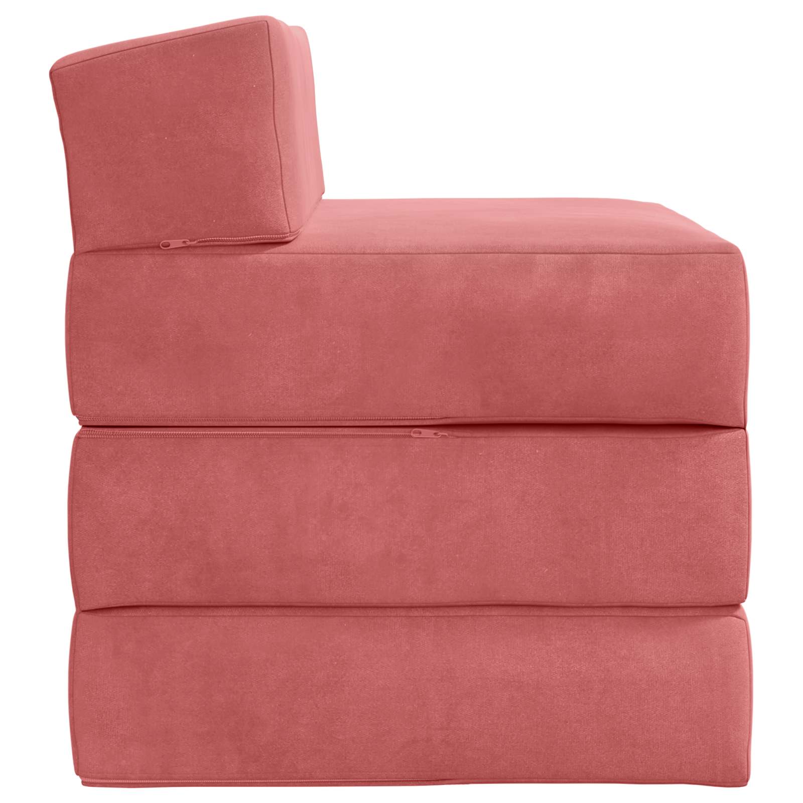 vidaXL Składana Sofa Łóżko różowy 200 x 70 x 15 cm Welur