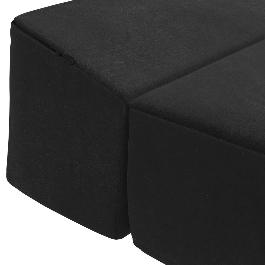 vidaXL Składana Sofa Łóżko Czarny 200 x 70 x 15 cm Welur