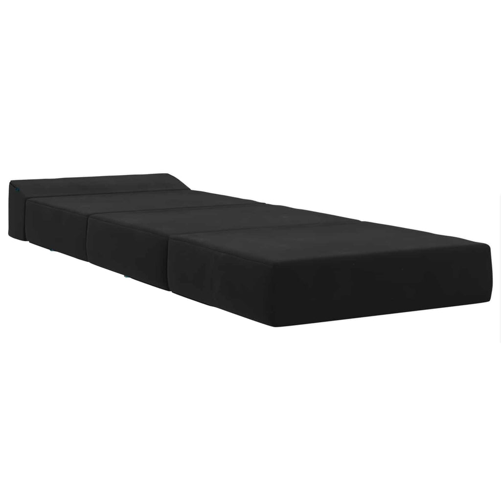 vidaXL Składana Sofa Łóżko Czarny 200 x 70 x 15 cm Welur