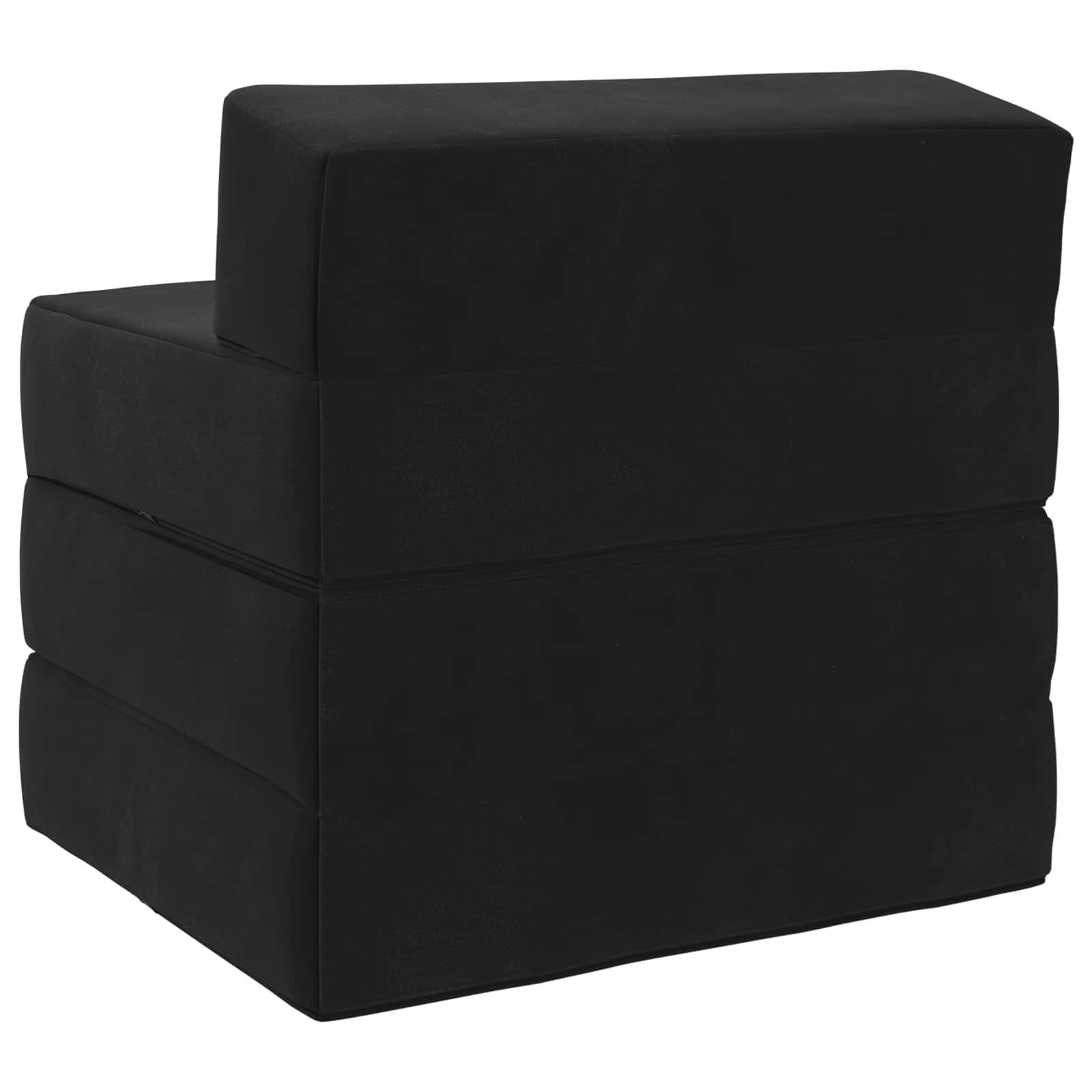 vidaXL Składana Sofa Łóżko Czarny 200 x 70 x 15 cm Welur