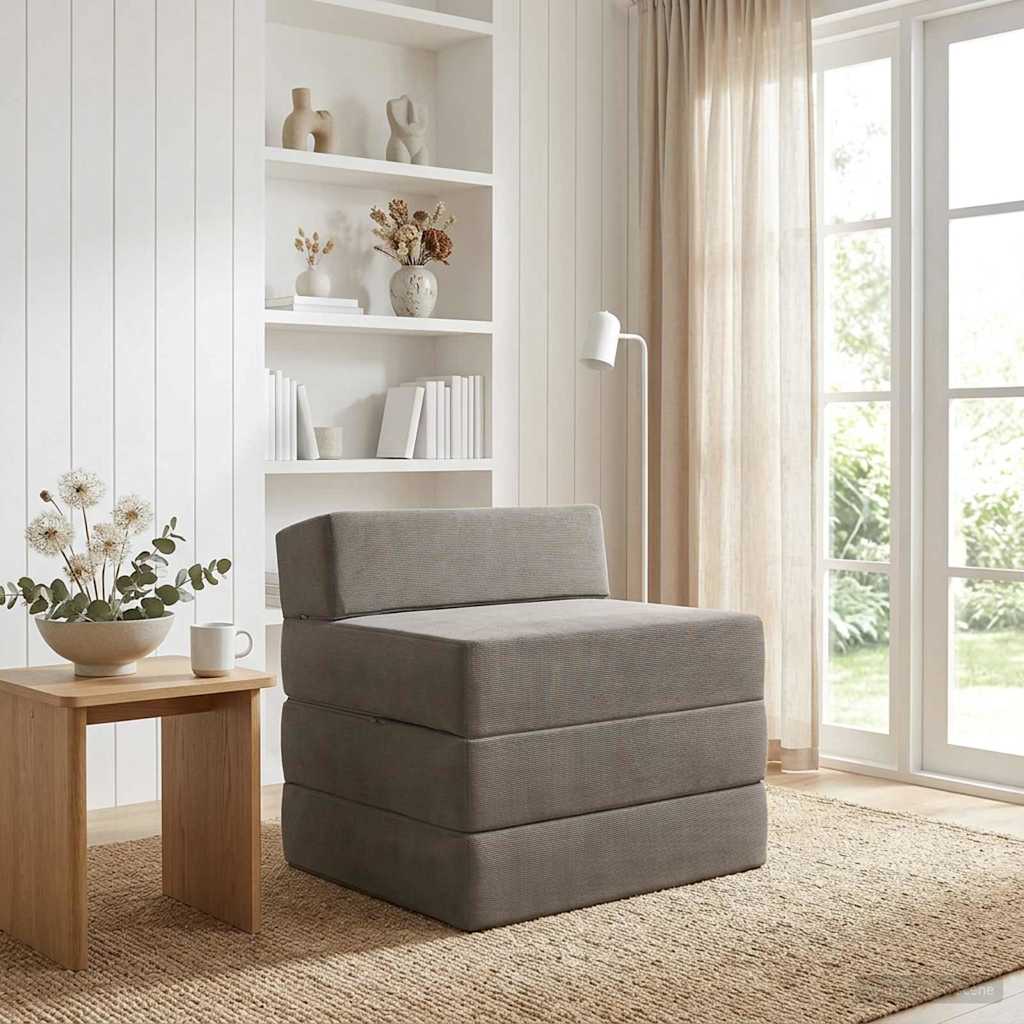 vidaXL Składana Sofa Łóżko jasnoszary 200 x 70 x 15 cm