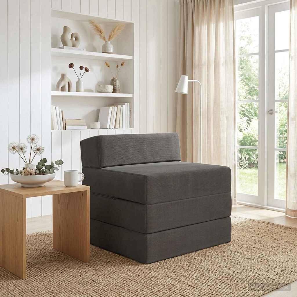 vidaXL Składana Sofa Łóżko ciemnoszary 200 x 70 x 15 cm