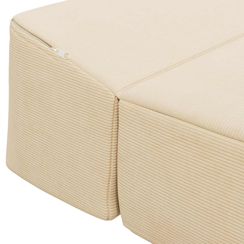 vidaXL Składana Sofa Łóżko kremowy 200 x 70 x 15 cm Tkanina sztruksowa
