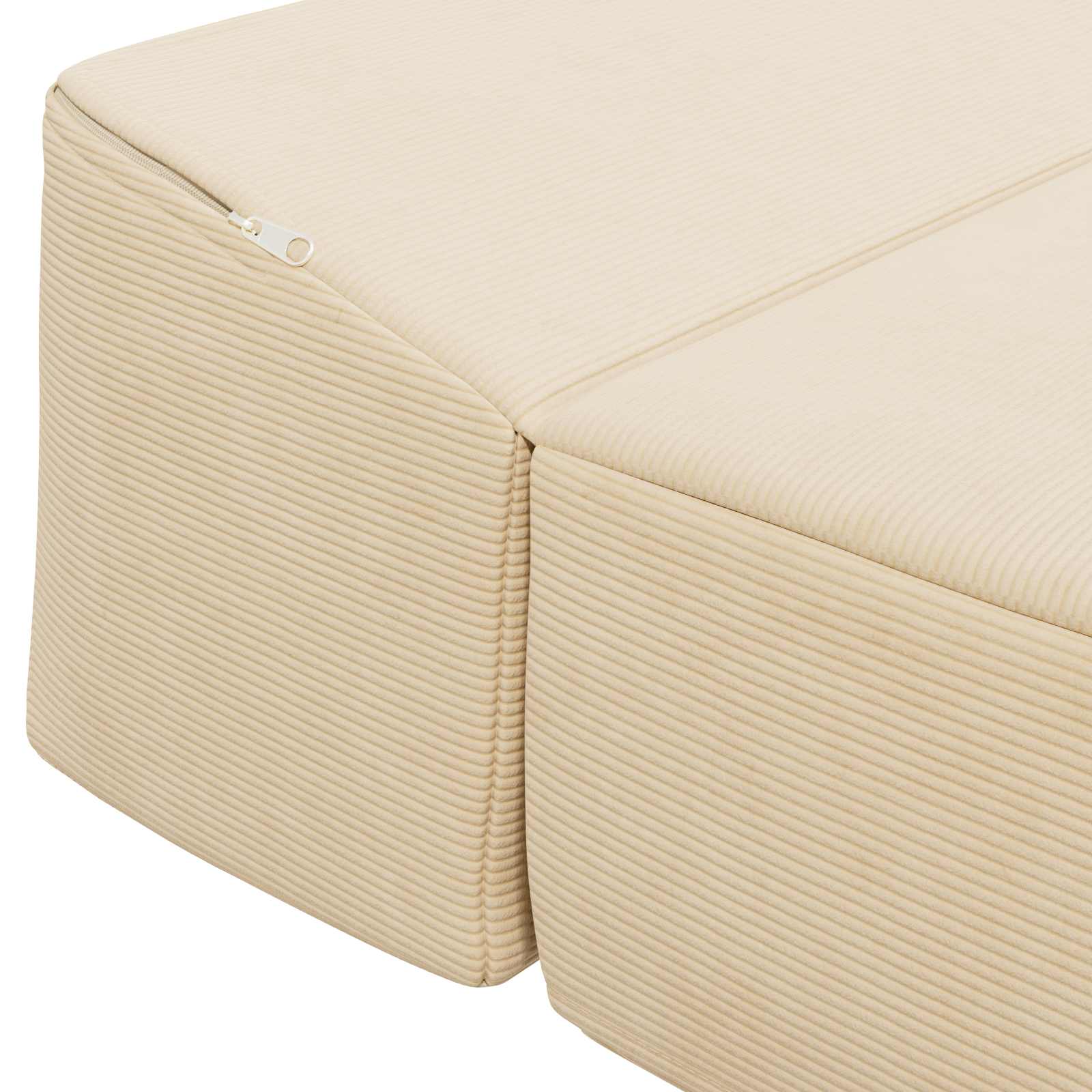 vidaXL Składana Sofa Łóżko kremowy 200 x 70 x 15 cm Tkanina sztruksowa