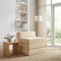 vidaXL Składana Sofa Łóżko kremowy 200 x 70 x 15 cm Tkanina sztruksowa