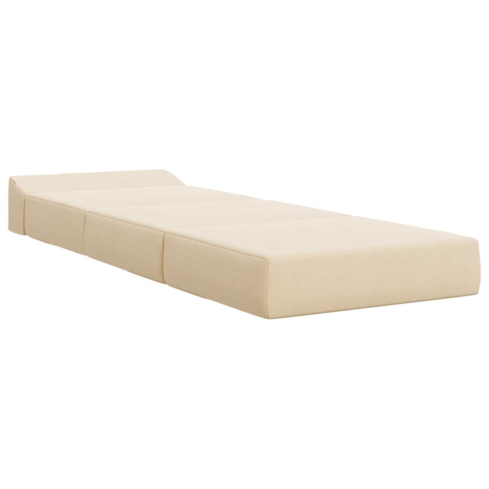 vidaXL Składana Sofa Łóżko kremowy 200 x 70 x 15 cm Tkanina sztruksowa